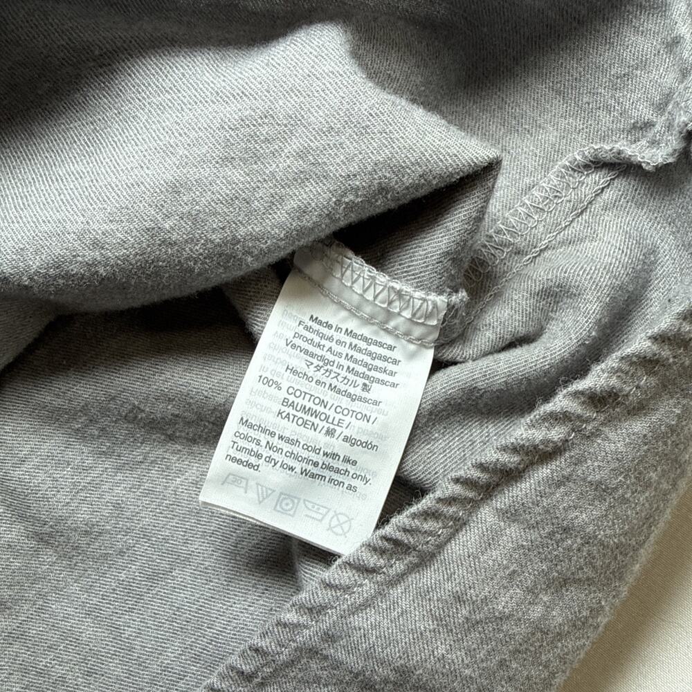 J Crew Mercantile Womens Gray Long Bell Sleeve Top 100% Cotton Shirt Sz 14 EUC - Picture 3 of 11